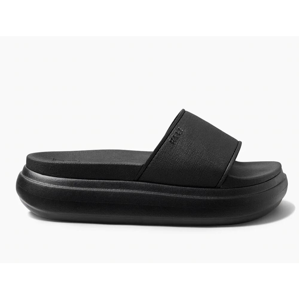 NEW Reef Rockport Cushion Bondi Bay Black Slide Women's 10 Platform EVA